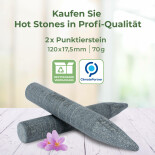 Hot Stone Punktiersteine aus zertifiziert echtem Basalt, 2 Stück