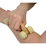 Massageroller Handgerät mit 4 Noppenrollen, Holz