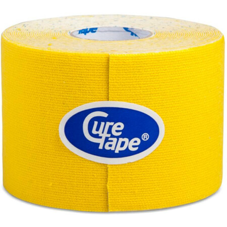 CureTape Kinesiologie-Tape, 5 cm breit, 5 m lang, wasserfest, gelb