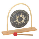Buckel-Gong mit Rattan Gongständer und Schlägel
