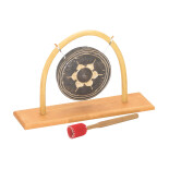 Buckel-Gong 15 cm Durchmesser, mit Rattan Ständer und...