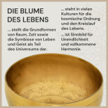 Tibetische Klangschale Blume des Lebens, Durchmesser 20 cm, 1.100 Gramm, matte Oberfl&auml;che