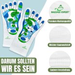 Fu&szlig;reflexzonen-Socken mit 22 Reflexzonen auf Deutsch, weiche Baumwolle mit Stretch-Effekt, bis Schuhgr&ouml;&szlig;e 39