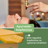Mobile Massageliege für Ayurveda-Massagen, Holz, 190 x 78 cm, 2 Zonen, gelb