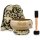 Tibetisches Klangschale-Set Om - handbemalte tibetische Klangschale, Durchmesser 16 cm, Doppel-Schlägel mit Filz und Leder, Ring-Kissen, Beutel und Anleitung