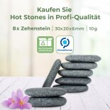 Hot Stone Zehensteine aus zertifiziert echtem Basalt, 8 St&uuml;ck