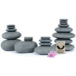 Hot Stone Massage Set ZUHAUSE mit 20 Hot Stones aus zertifiziert echtem Basalt