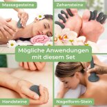Hot Stone Massage Set REFLEXZONEN-Massage mit 34 Hot...