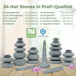 Hot Stone Set Reflexzonenmassage mit 34 Hot Stones