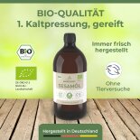 Sesamöl in Bio-Qualität, erste Kaltpressung, 1 Liter Flasche mit Spritzeinsatz
