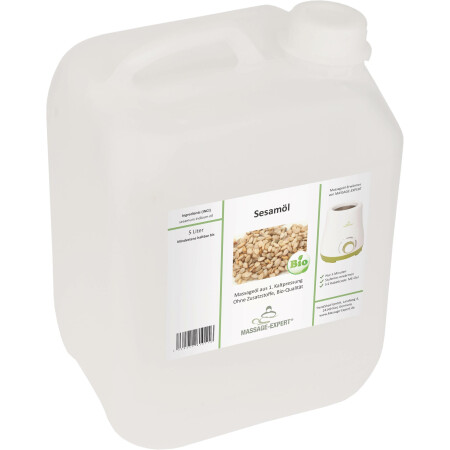 Sesamöl von MASSAGE-EXPERT, Bio-Qualität, erste Kaltpressung, 5 Liter