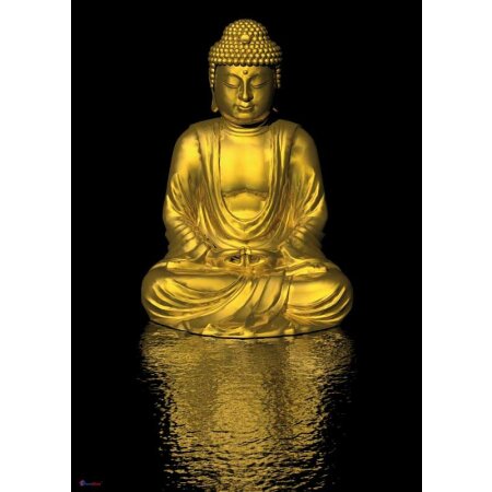 Poster goldener Buddha in DIN A1-Größe, laminierte Qualität