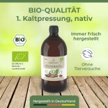Jojobaöl in Bio-Qualität, erste Kaltpressung, 1 Liter Flasche mit Spritzeinsatz